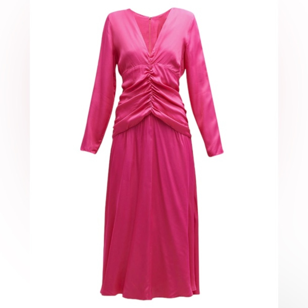 Farm Rio Pink Long Sleeve Midi Dress Size Extra Large